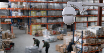 Warehouse with CCTV camera