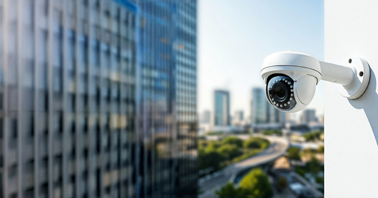 CCTV camera overlooking Dubai skyline